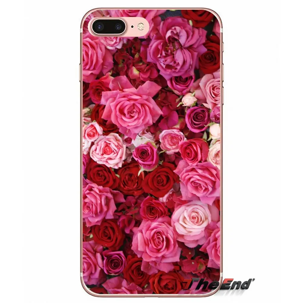 Розовые розы цветы Мягкий чехол для iPhone X 4 4S 5 5S 5C SE 6 S 7 8 плюс samsung Galaxy J1 J3 J5 J7 A3 A5 2016