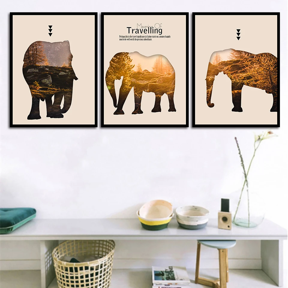 Печать в скандинавском стиле А4 художественная картина с изображением леса