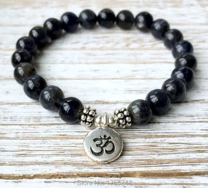 SN1041 Высокое качество оникс браслет Ом Шарм для мужчин трендовый натуральный