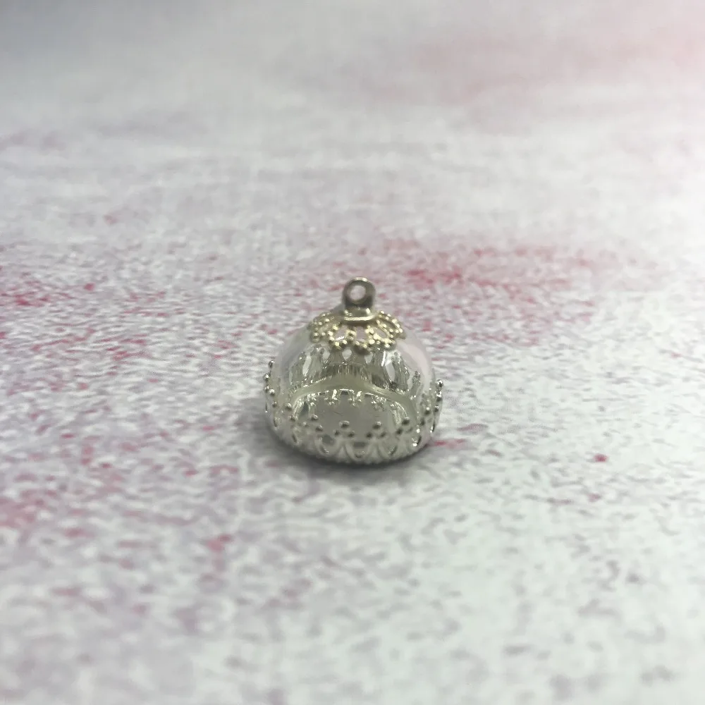 5 шт./лот 15 мм Cllear полустеклянный шар пузырьковый с серебряным/бронзовым лотком