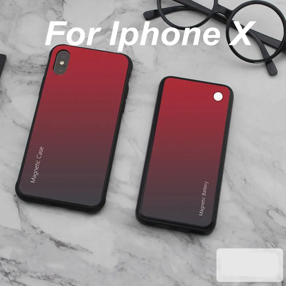 5000 мАч для Iphone X XS XR XS Max батарея зарядное устройство чехол для телефона Smart беспроводной зарядки чехол для портативного зарядного устройства - Цвет: AS Picture