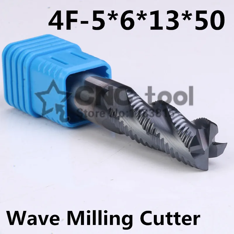 Wave Carbide Milling Cutter 4F-5.0MM,5.0*6*13*50MM alloy Rough milling cutter,CNC milling machine, CNC milling tools, Nc tool