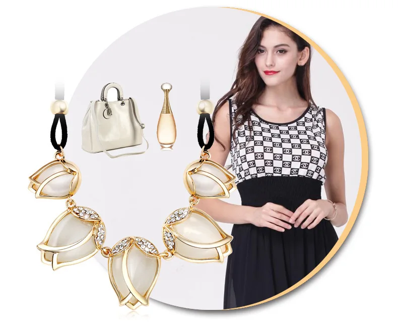 Новое ожерелье с опалом розовое белое бежевое искусственное Стразы опалы