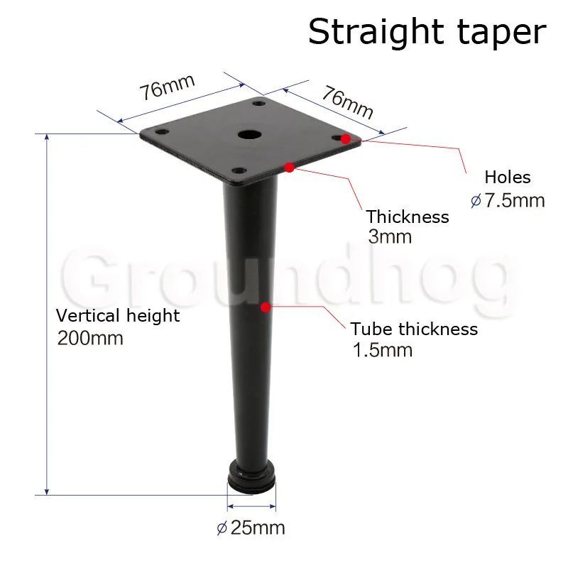 Мебельные ножки 200 мм 4 шт. конические черного цвета для мебели дивана шкафа кофе чая барного стула|Мебельные