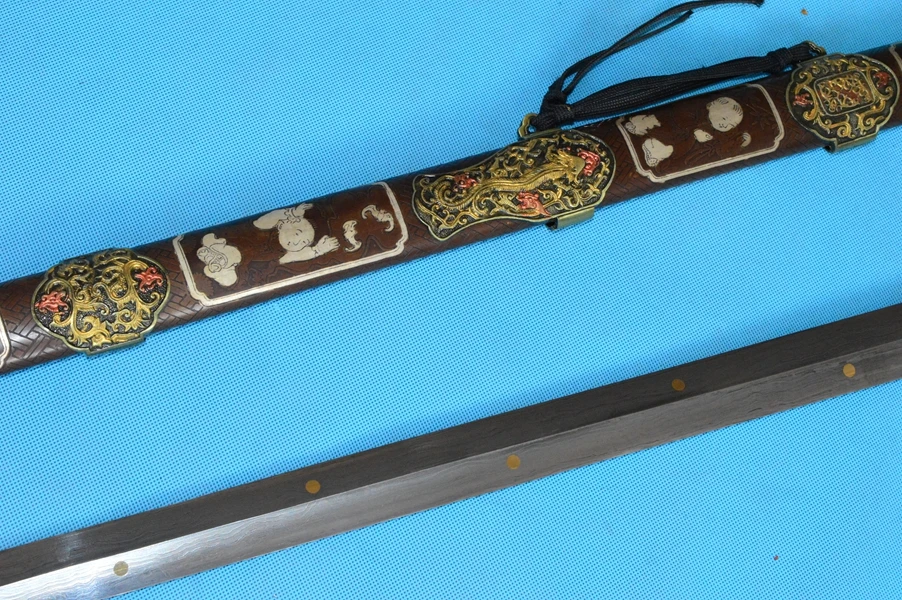 Винтажный меч для Кунг Фу самурайский нож Катана заточенный Дамасская сталь