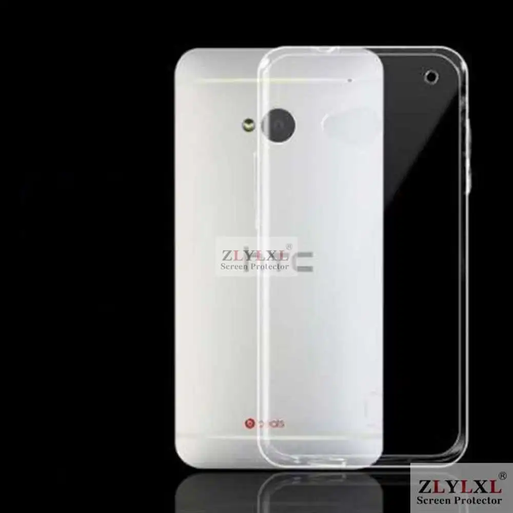 Стекло + Чехол прозрачный грязеотталкивающий мягкий задний для HTC one m7 закаленное
