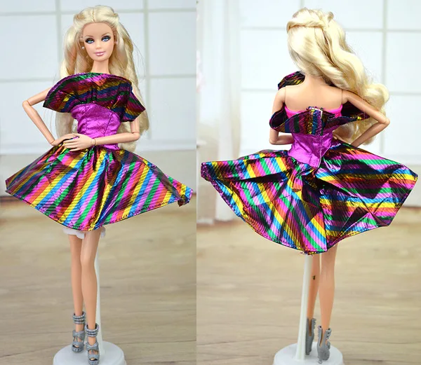 Новый Дизайн 2016 розово голубой цветной летний костюм платье одежда комплект