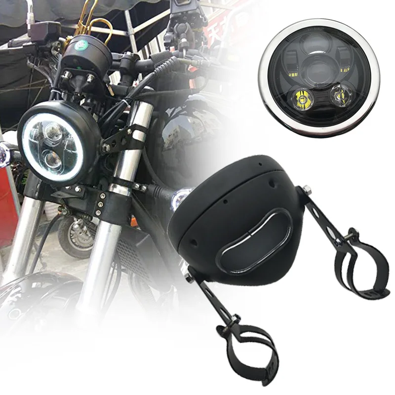 5,75 дюймовый светодиодный проектор фары с белыми DRL огнями для Honda Shadow Aero Phantom VLX 600 750 VT 1100