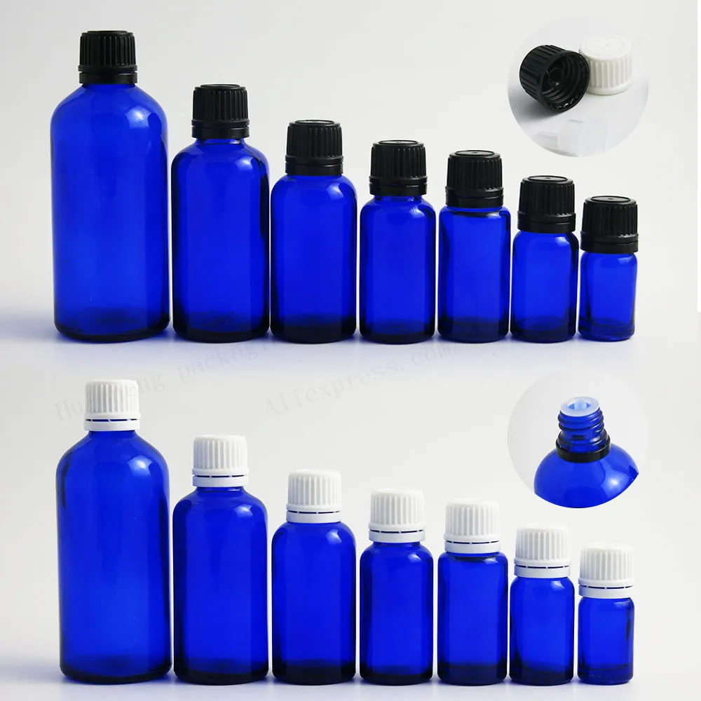 

12 x 5ml 10ml 15ml 20ml 30ml 50ml 100ml Empty Cobalt blue glass bottle Mini glass essential oil bottle with plastic lids