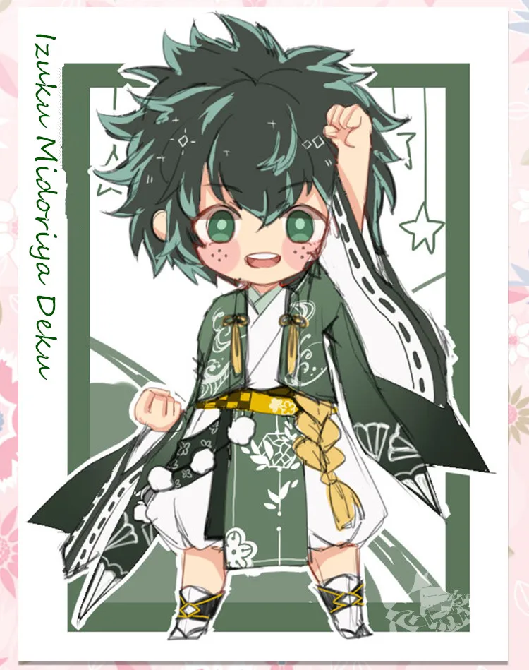 Аниме My Hero Academy Izuku Midoriya Deku bakugo katsuki Todoroki Shoto Kaminari Denki Косплей Костюм цветочное праздничное кимоно