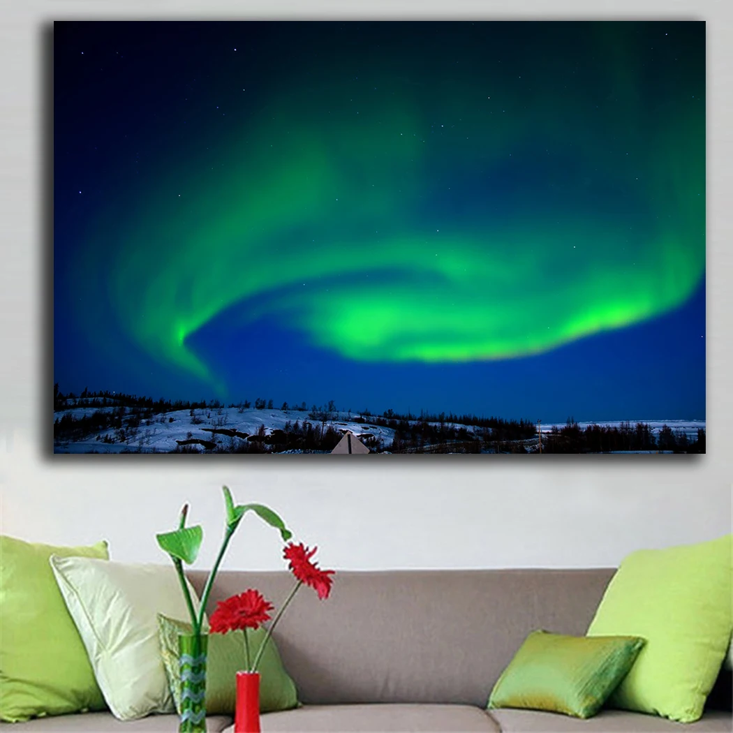 Модные Aurora Borealis 4 Арт холст картины для гостиной художественное украшение дома