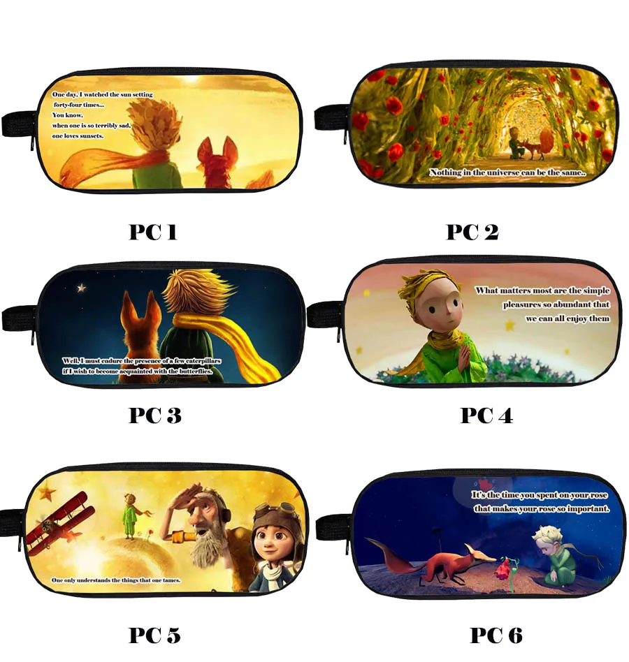 Pencil case(1-6) Школьная Детская сумка-рюкзак «Маленький принц», ортопедические школьные сумки для мальчиков и девочек, сумка для книг на плечо, новинка года, комплект с героями мультфильмов, поставщик - Цвет: Pencil case(1-6)
