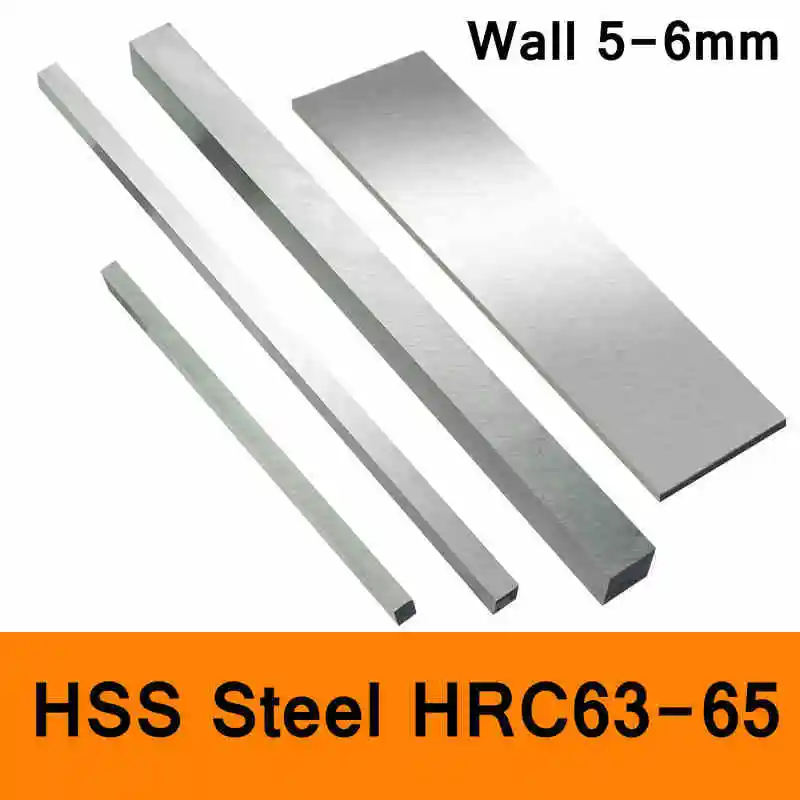 HSS Steel Plate HRC63 to HRC65 High-strength Steel Sheet Turning Tool High Speed Steel HSS Plate Sheet DIY material Wall 5mm 6mm