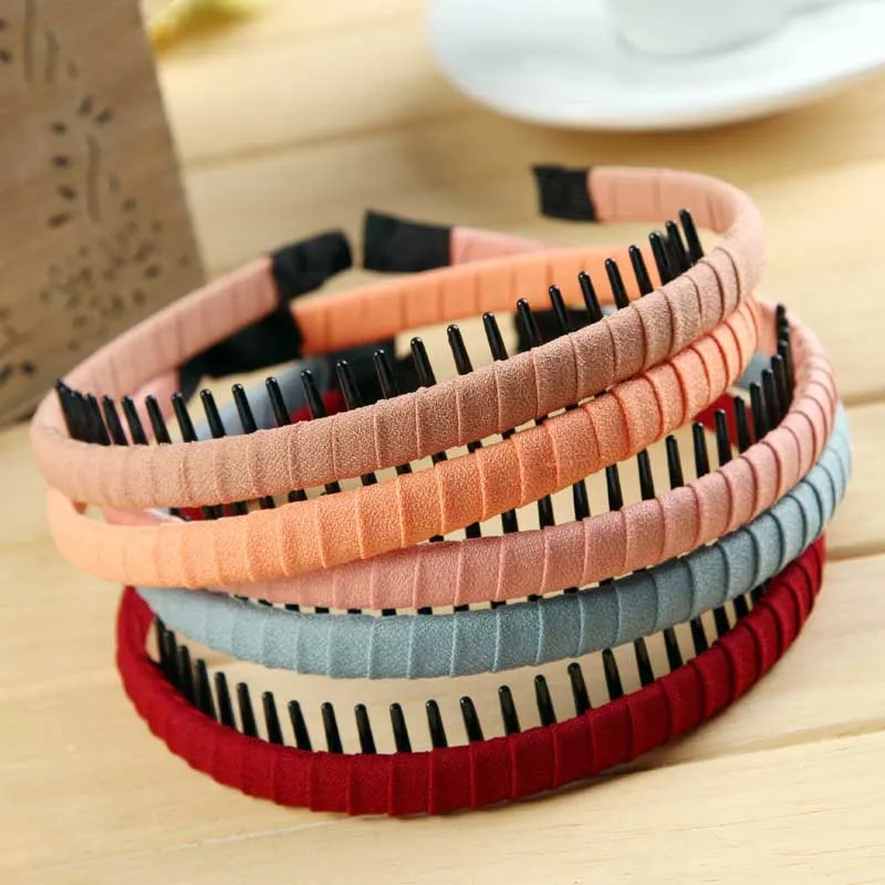 

Vintage Chiffon Hair Bands For Women Headband Solid Hairband Comb Hair Hoop Minimalist Gumki Do Wlosow Girls Hair Accessories