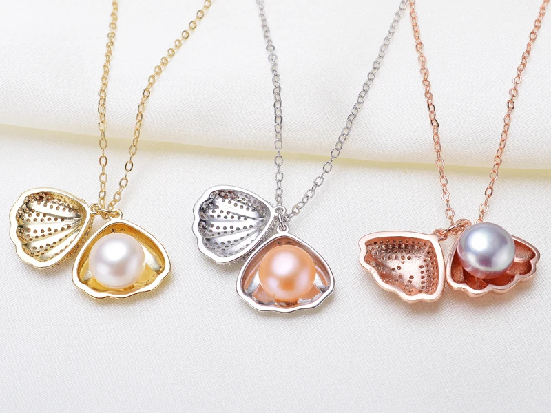 Пресноводным культивированным жемчугом Кулон Цепочки и ожерелья в