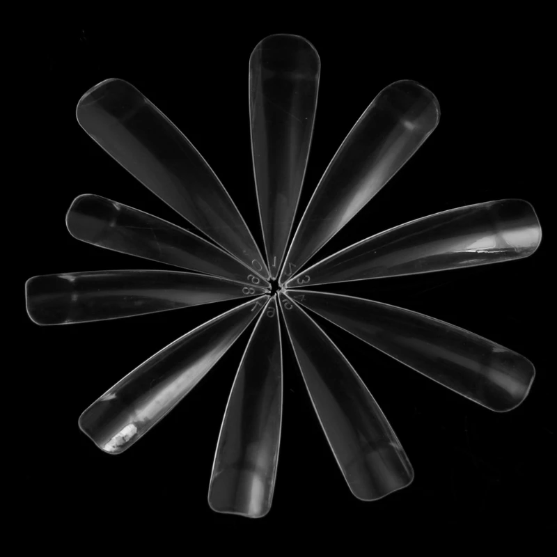 10 шт длинные острые Типсы для дизайна ногтей акриловый салон-белый прозрачный
