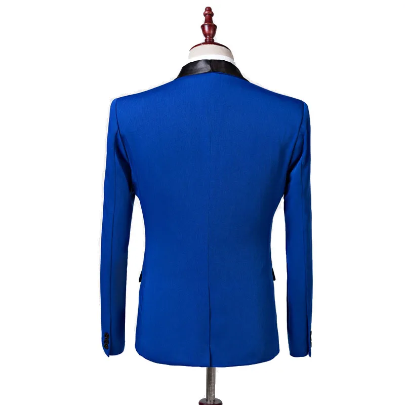 Shenrun мужской костюм куртка Повседневная мода королевский синий смокинг Slim Fit шаль лацкан мужской блейзер Свадебные деловые куртки костюм для вечеринки