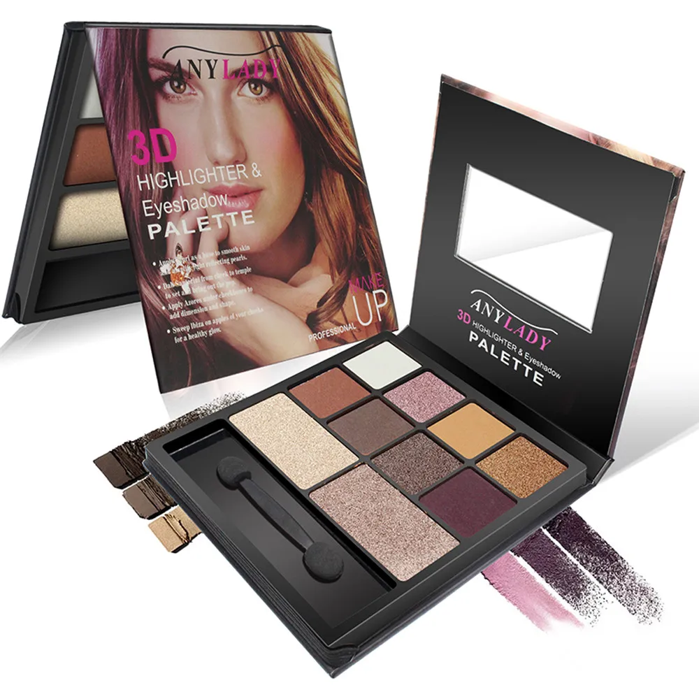 10 цветов мерцающие матовые тени для век Палитра пудра Косметический