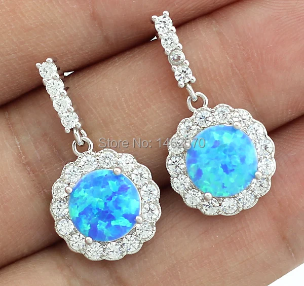 Женские серьги-гвоздики с синим огненным опалом HAIMIS модные ювелирные изделия