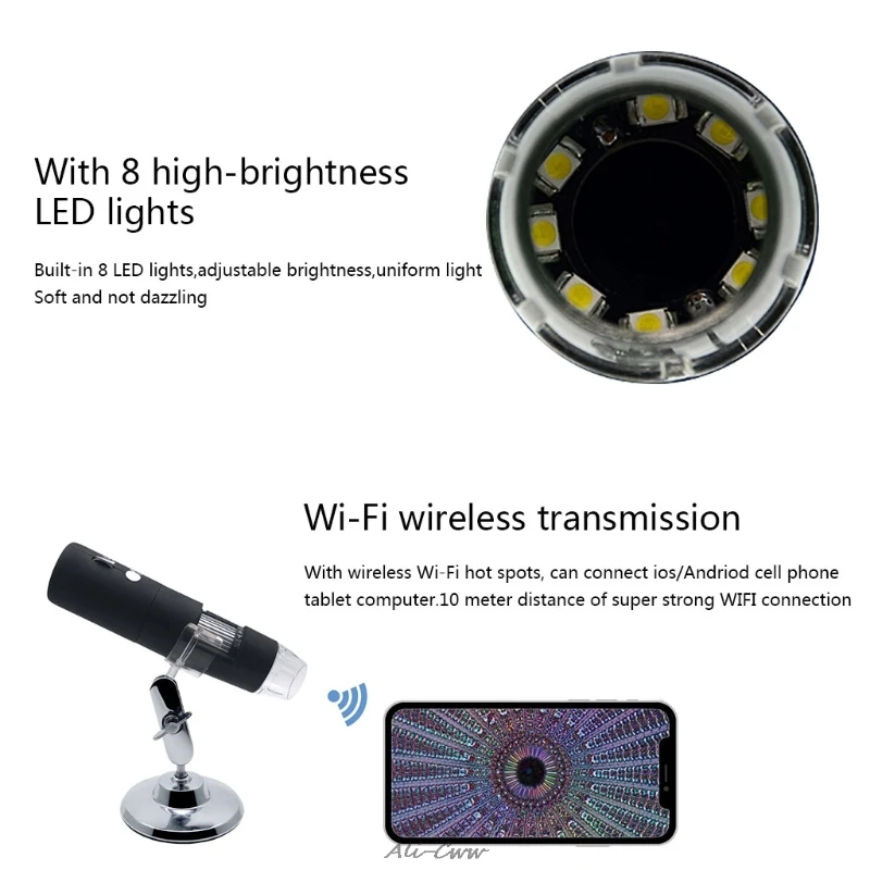 Электро микроскоп 1080P WIFI цифровой 1000x Лупа камера захвата изображений для Android ios