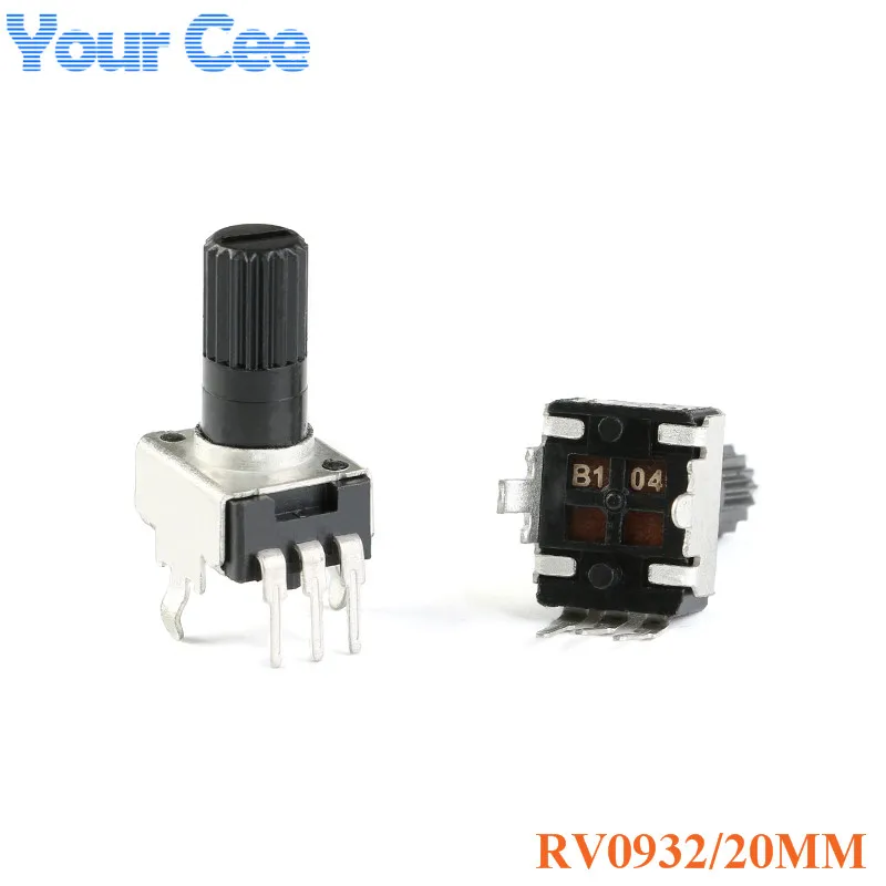 10pcs Rv09 Vertical 20mm Shaft 1k 5k 10k 50k 100k 0932 Adjustable Resistor 3pin Seal Potentiometer 102 502 103 503 104 - купить по