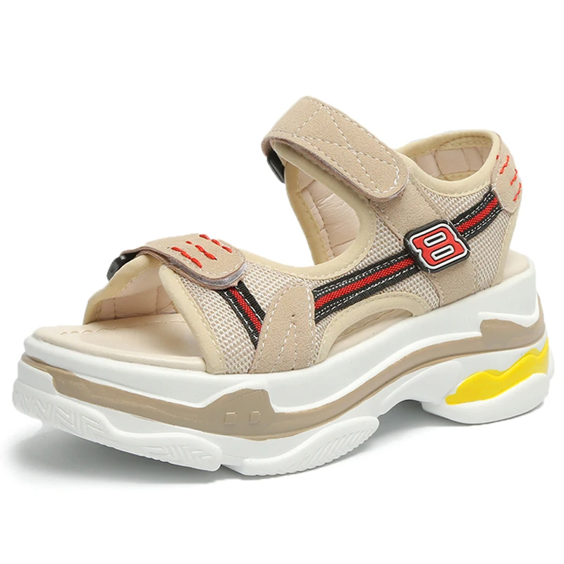 Босоножки женские сетчатые на плоской подошве спортивная пляжная обувь