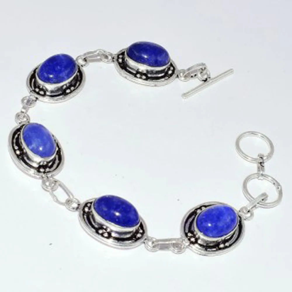 

Tanzanites Bracelet Silver Overlay over Copper, 22.4cm , B3327