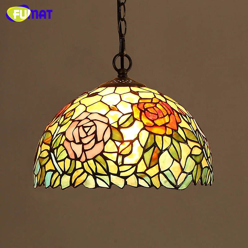 FUMAT витражный подвесной светильник Европейский стиль цветной стеклянный