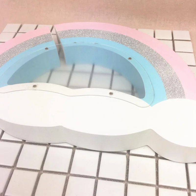 Золотая серебряная деревянная копилка облако радуга Детские макароны