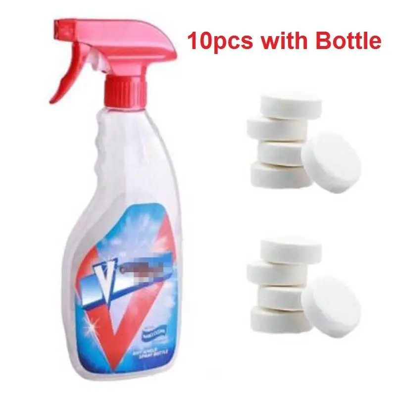 10Pc With Bottle Многофункциональный Effervescent Спрей очиститель набор V чистая точка домашний чистящий концентрат чистящие инструменты рекомендуется Прямая поставка - Тип аромата: 10Pc With Bottle