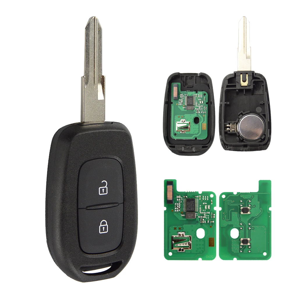 OkeyTech 2 кнопки FSK 433 МГц PCF7961M чип VAC102 Blade удаленный ключ оболочка для Renault Sandero Dacia Logan