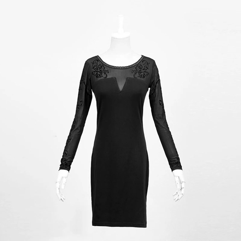 Женское трикотажное платье в стиле стимпанк черное готическом стиле|knitted dress|pattern