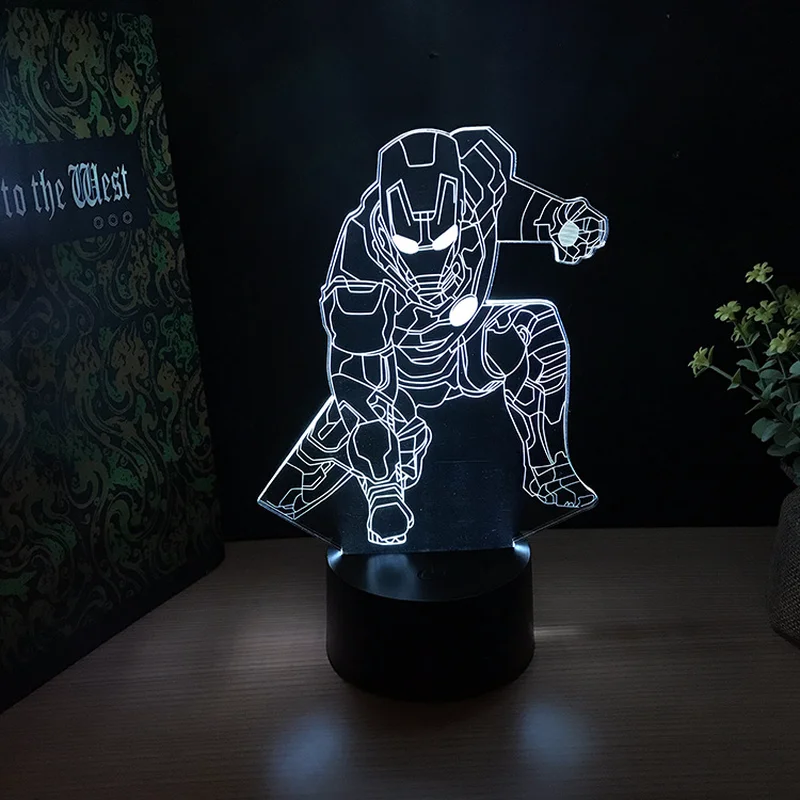 2018 Последние 3D светильники Железного человека маленькие украшения подарки