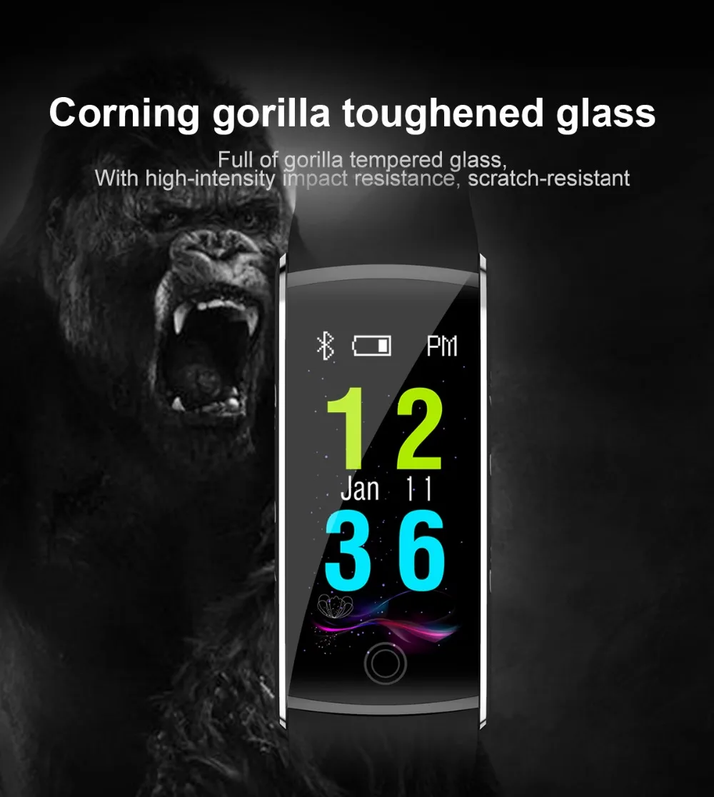 ZoneQuality F10 Smart Wristband IP67 Waterproof Color Fitness Tracker Sport Remote Control Band for Android iOS Phone pkm3 | Электроника