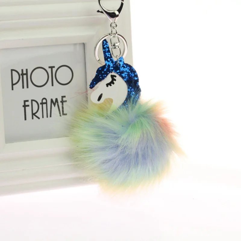 1Pcs Animal Unicorn Fur Keychain For Men Women Bag Car Ornament Phone Key Chain Kids Birthday Wedding Party Favors Gifts | Дом и сад