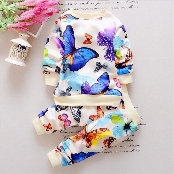 Одежда для маленьких девочек на весну и осень модные комплекты одежды детей