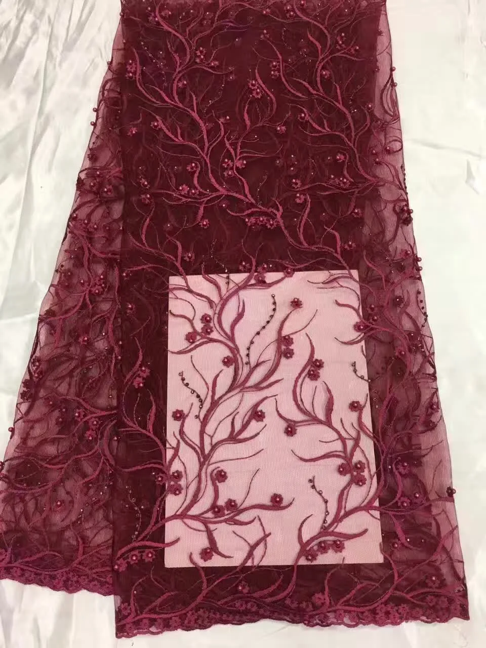 Бесплатная Доставка Вышитые Тюль Кружева Французский Чистая Кружевной Ткани Для