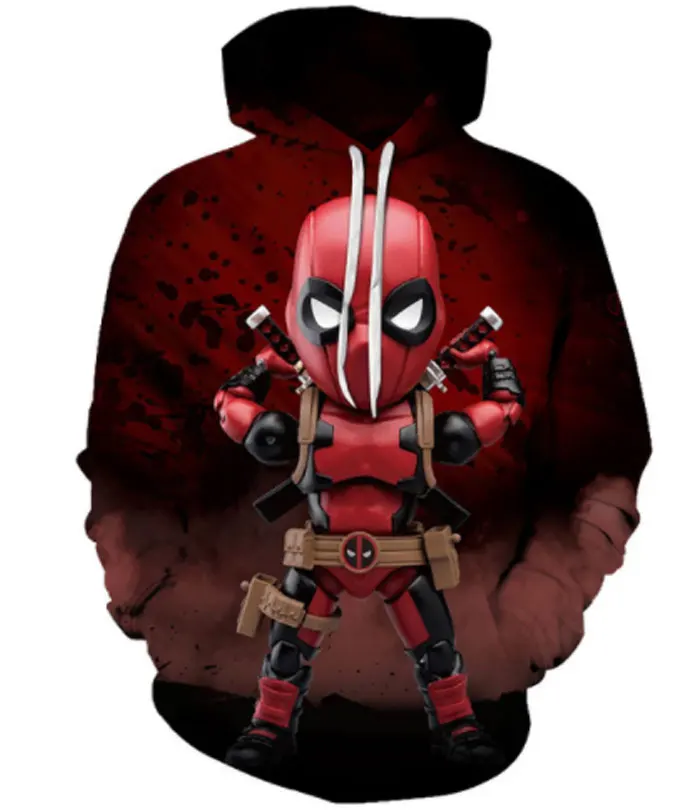 Мужская толстовка с 3D принтом из фильма супергерой Дэдпул 2 повседневный пуловер