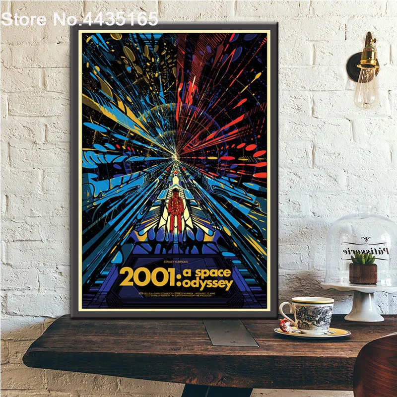 Коричневый 2001 космическая Одиссея, киноплакат, классические киноплакаты и принты, настенная художественная картина, холст, живопись для гостиной, домашний декор - Цвет: Коричневый