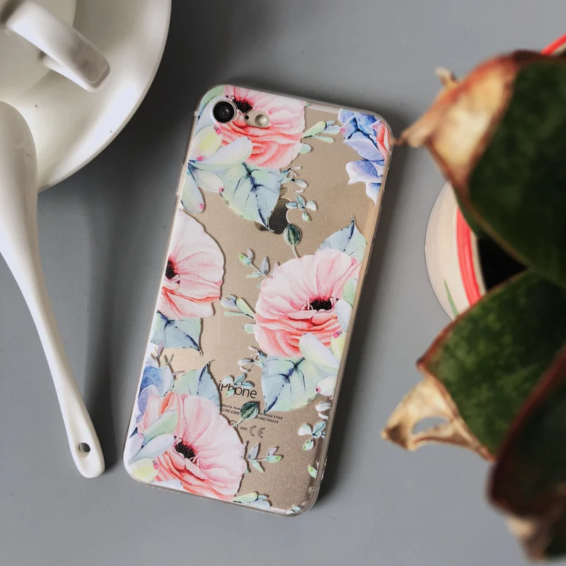 Cute Phone Cases For iPhone X 10 7 8 6 6s 7Plus 8Plus 6plus 6splus Green Plants Fatty Succulents Cactus Back Cover Shell Capa |
