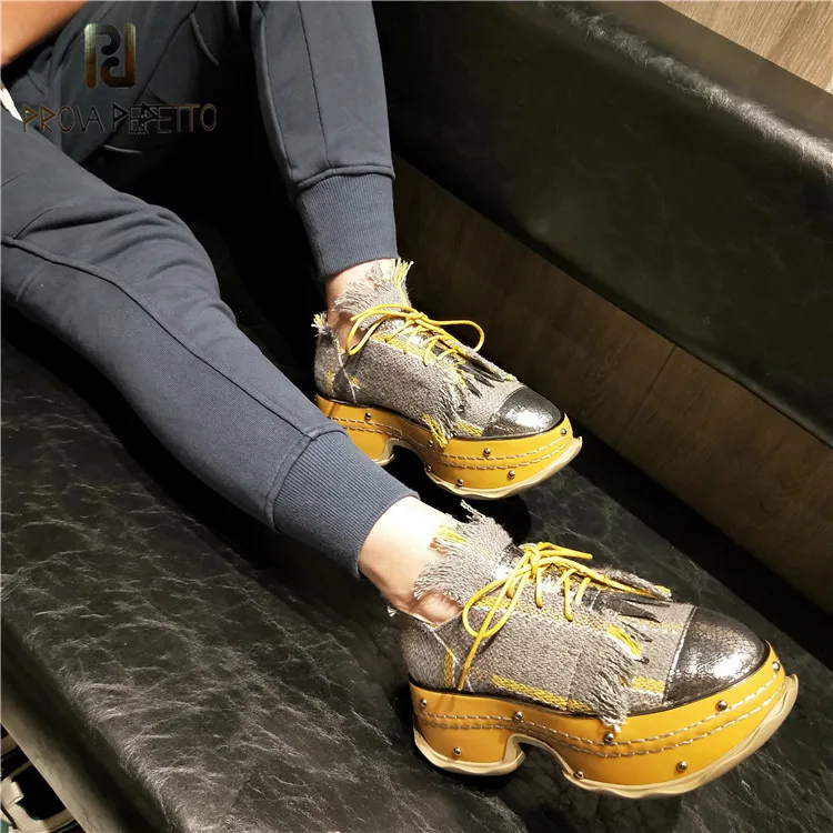 Женская Повседневная обувь Prova perfeto на плоской подошве со шнуровкой платформе с