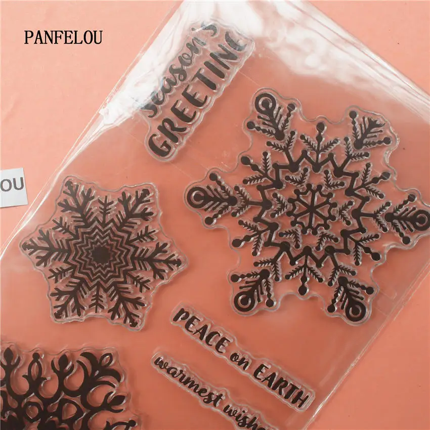 PANFELOU красочные снег прозрачный силиконовый штамп/печать для DIY