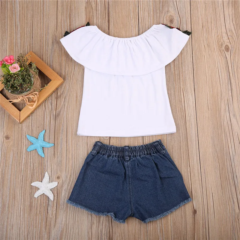 Летняя одежда для маленьких девочек пуловер без рукавов с 3D цветочным принтом и