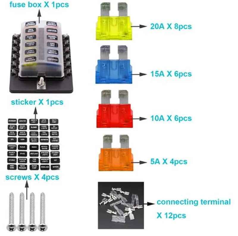 Блок предохранителей WUPP универсальный 1 в 10 32 в|fuse holder box|fuse box holdercar fuse |