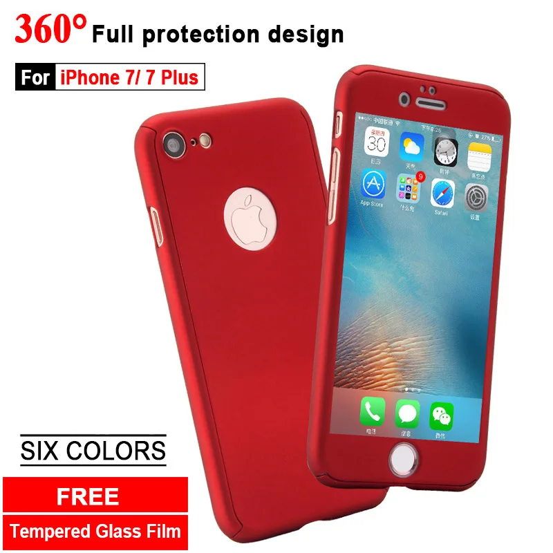 Новый роскошный 360 градусов полный охват чехол для телефона iPhone 7 плюс Coque матовый
