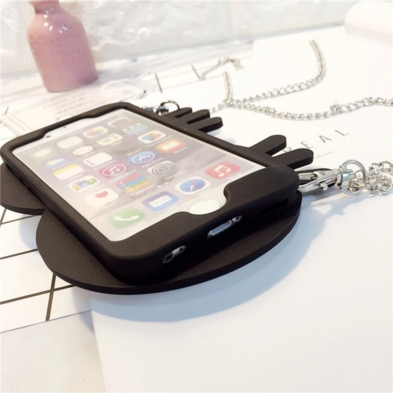 Fashion Big Eye Case with Strap for iPhone XS MAX XR X Silicone Shockproof 8 plus 7 6 6s 3D | Мобильные телефоны и