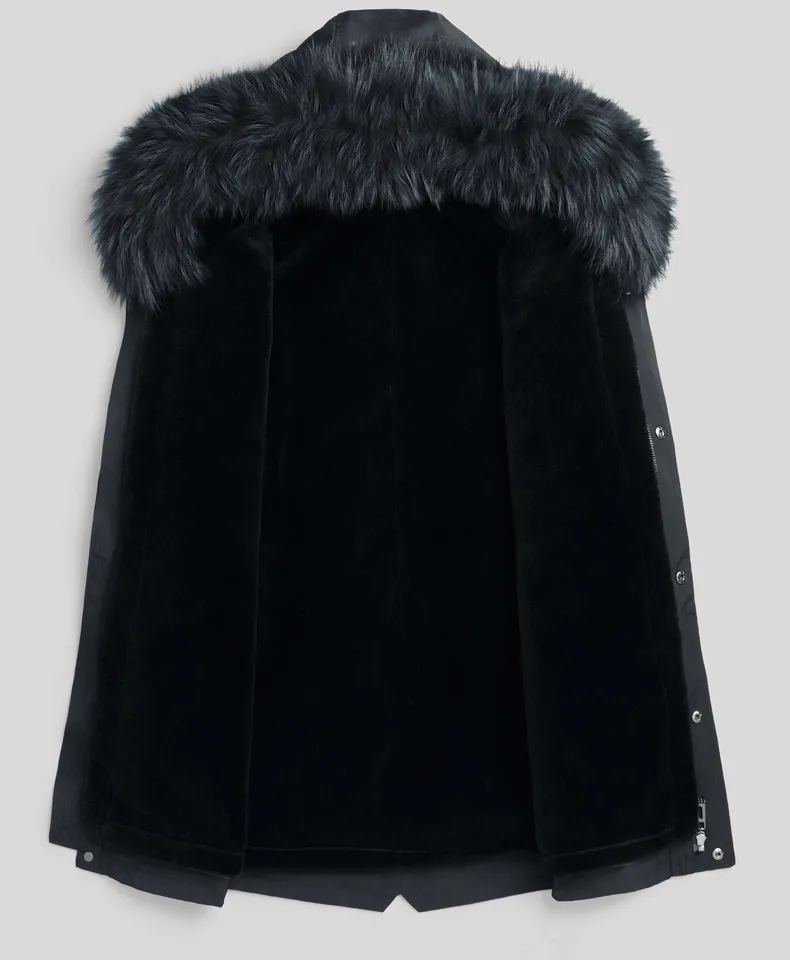 Мужские пуховики с капюшоном длинное зимнее меховое пальто Мужская теплая