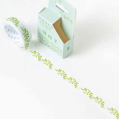 

1,5 см 7 м 1 шт. Весенняя тема зеленая лоза стиль васи клейкая лента DIY Наклейка для скрапбукинга этикетка Маскировка домашний декор