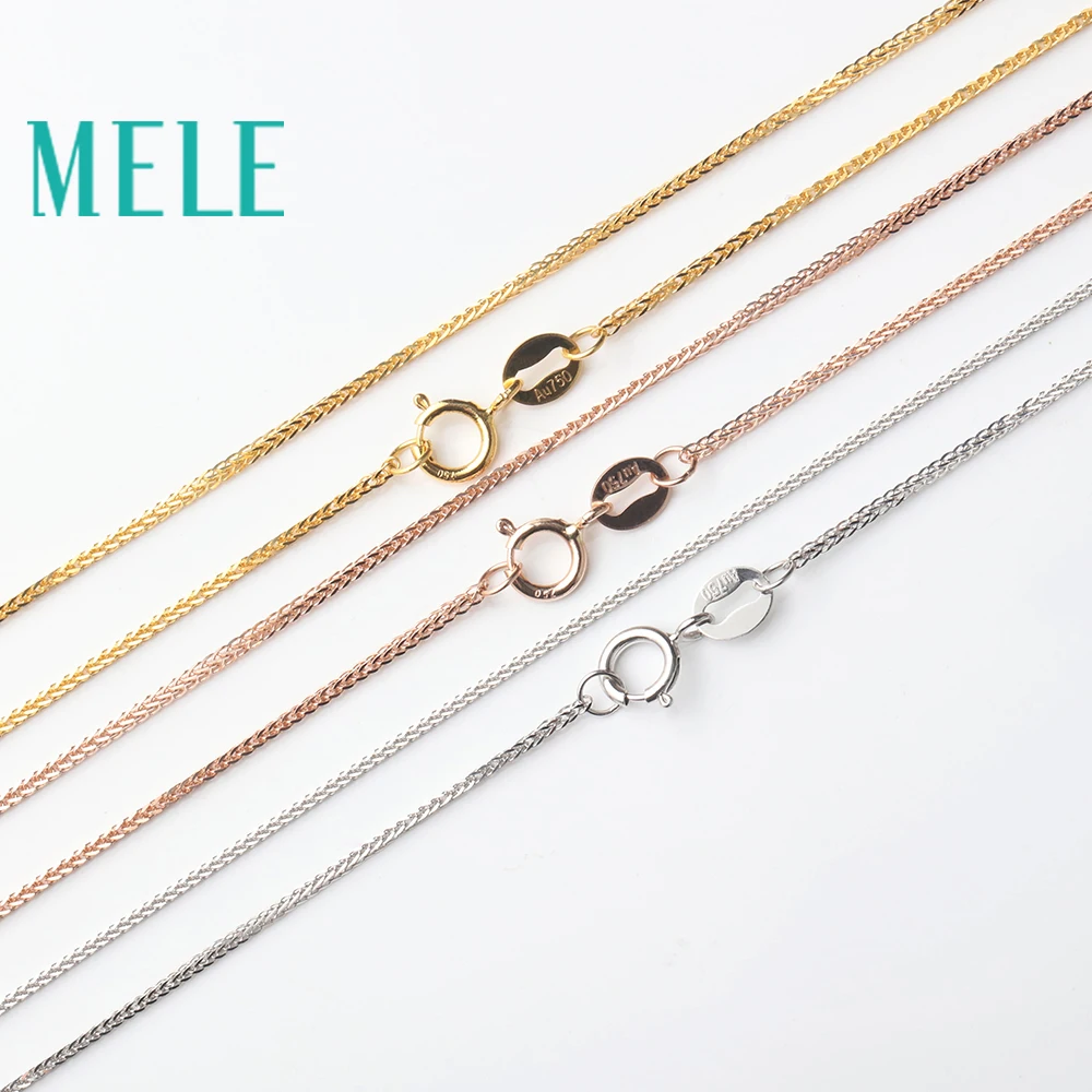 Цепочка MELE из настоящего 18-каратного золота для ювелирных изделий 1 мм