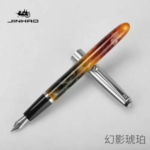 SunSet Acrylic F Jinhao 51A акриловая/деревянная авторучка чернильная ручка каллигграфия ручки EF/F/ручной работы сменный наконечник канцелярские принадлежности для офиса и школы - Цвет: SunSet Acrylic F
